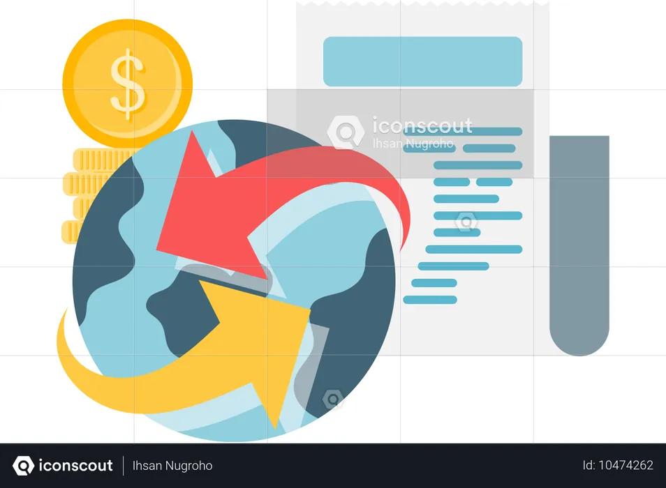 Transacción comercial global  Ilustración