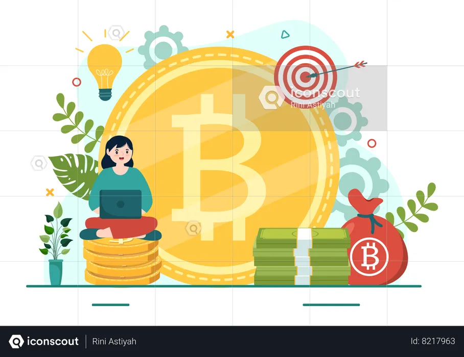 Transações de bitcoin  Ilustração