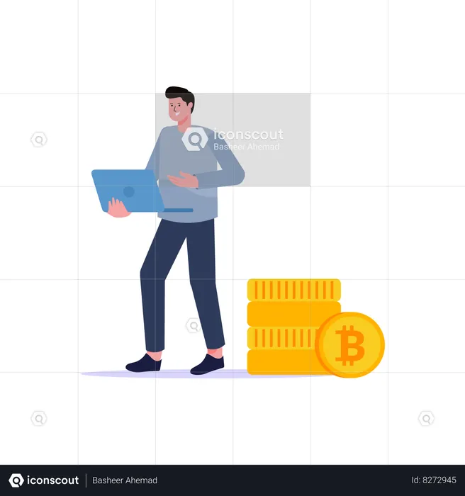 Transaction in Cryptocurrency  Illustration
