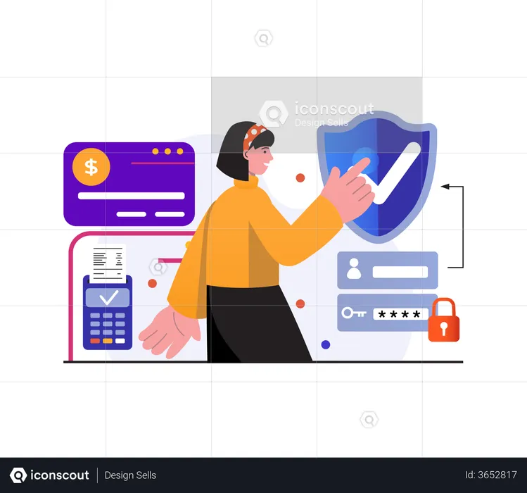 Transaction sans numéraire sécurisée  Illustration