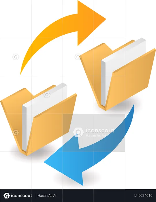 Transfer data between folders  Illustration
