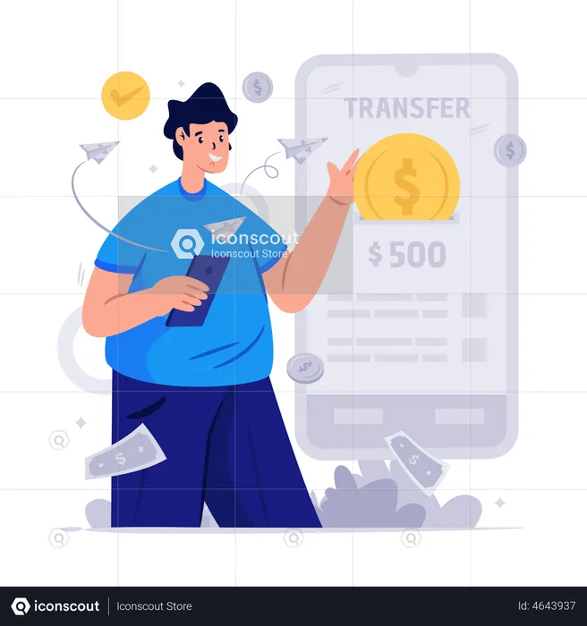 Transfer money  Illustration