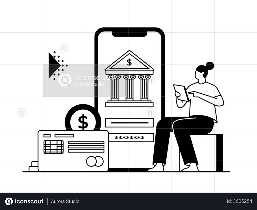 Transfer Money Using App  Illustration