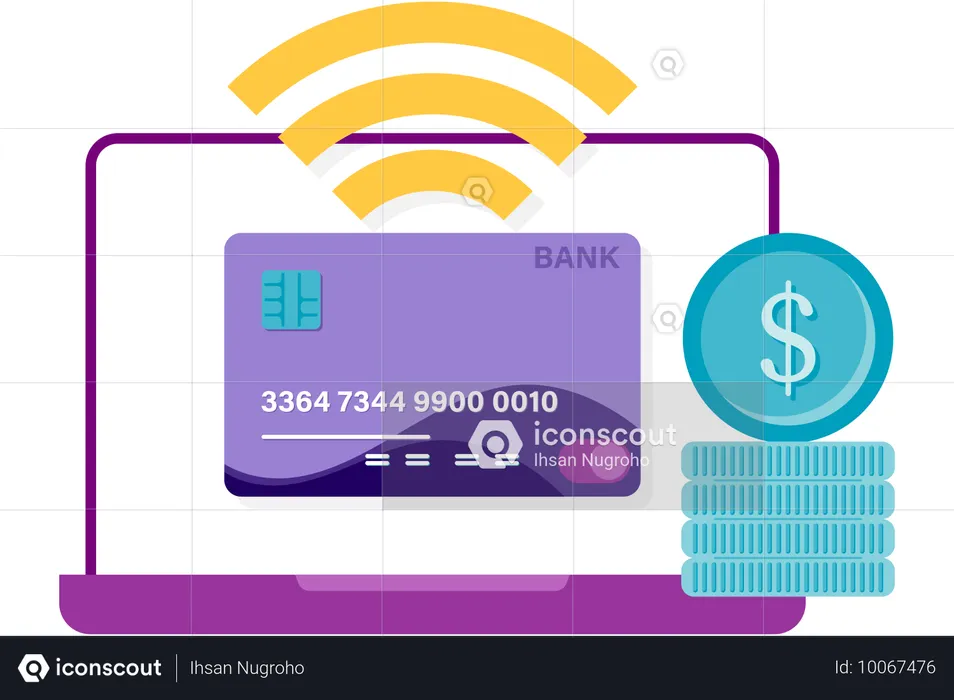 Transferencia bancaria en línea  Ilustración