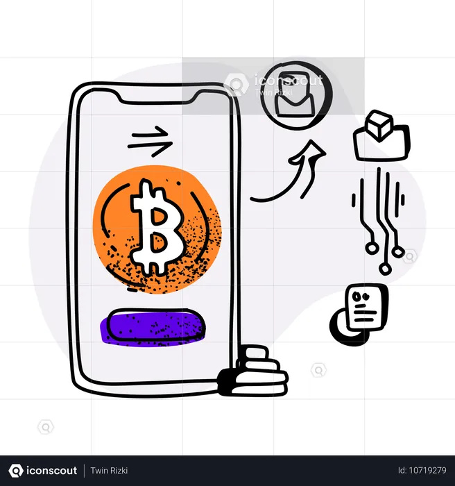 Transferencia de bitcoins  Ilustración