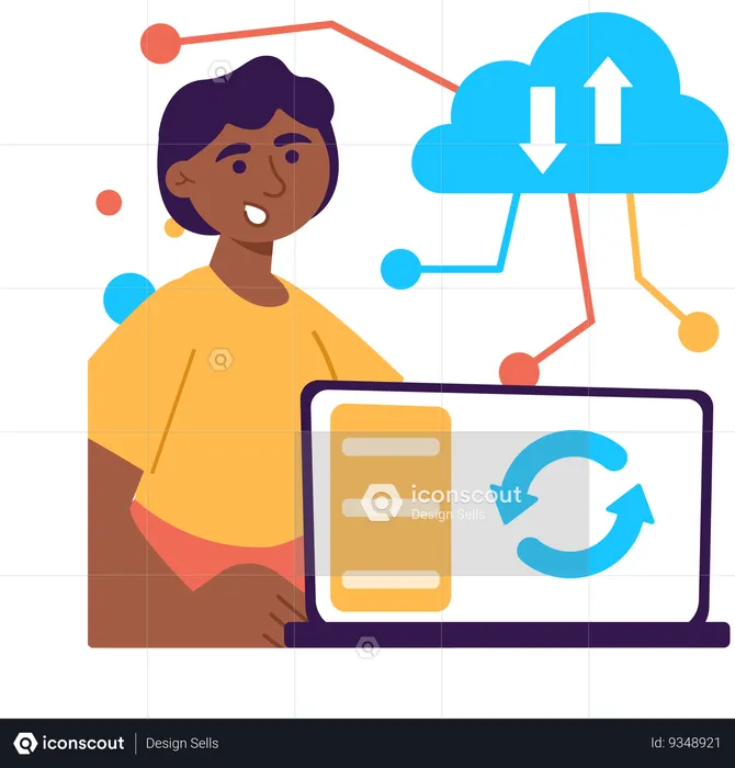 Transferência de dados na nuvem  Ilustração