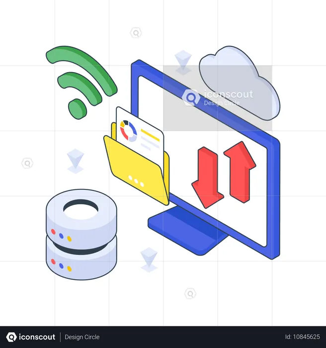 Transferência de dados na nuvem  Ilustração