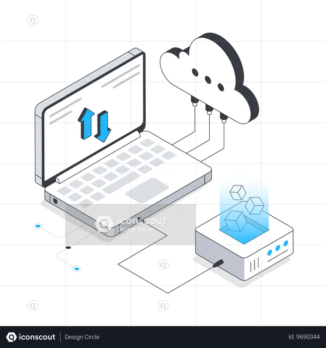 Transferencia de datos en la nube  Ilustración