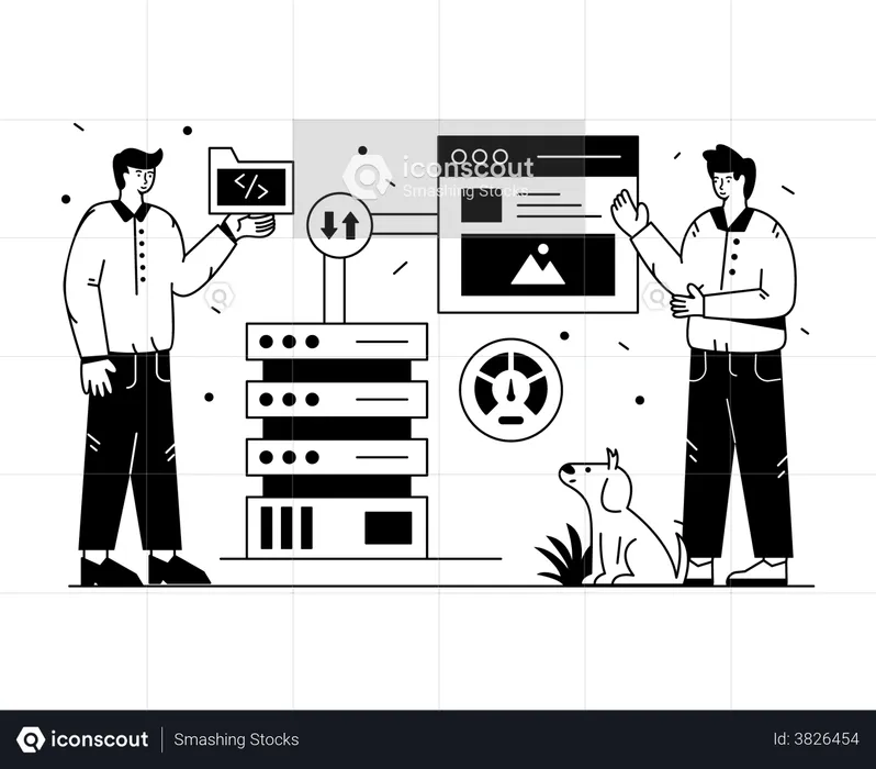 Transferencia de datos en la nube  Ilustración