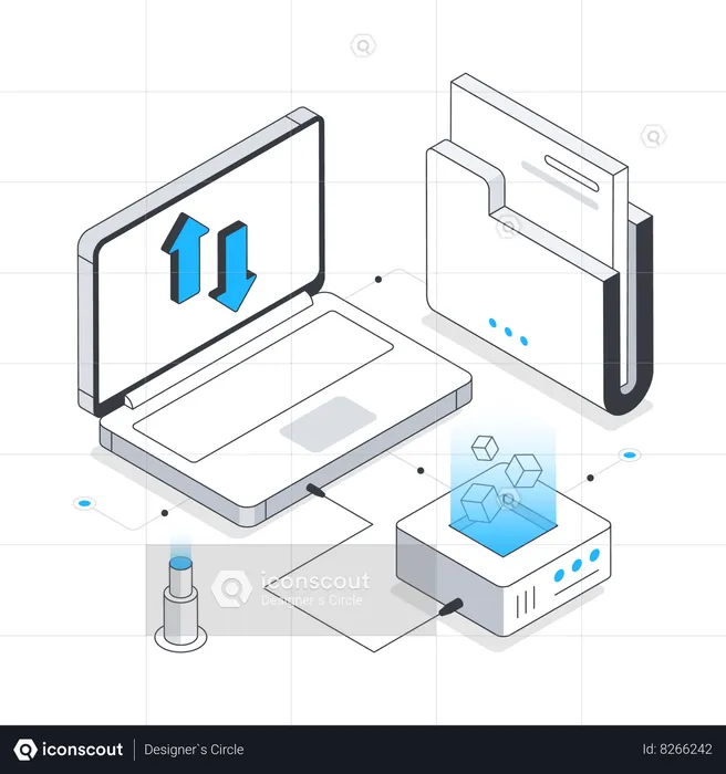 Transferencia de datos en línea  Ilustración