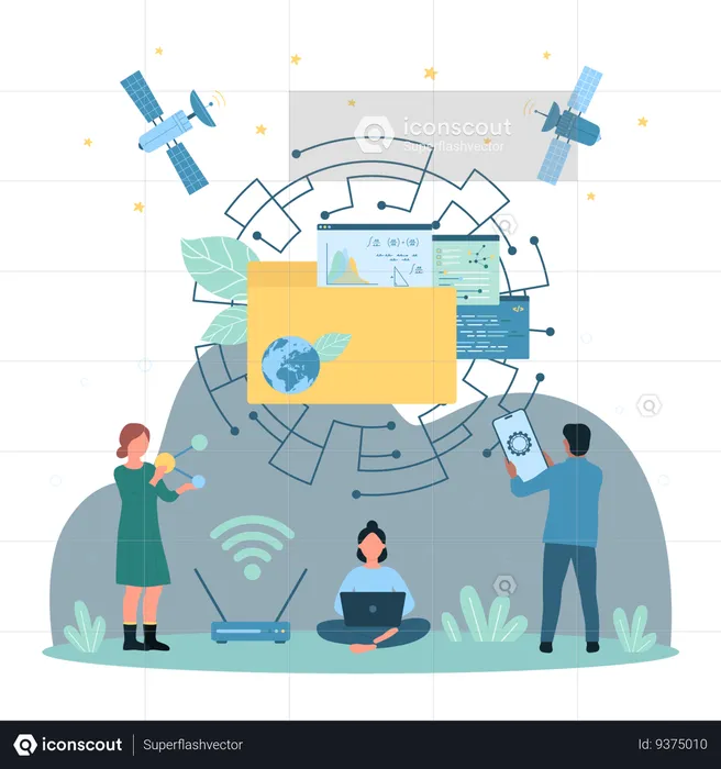 Transferencia de datos en línea  Ilustración