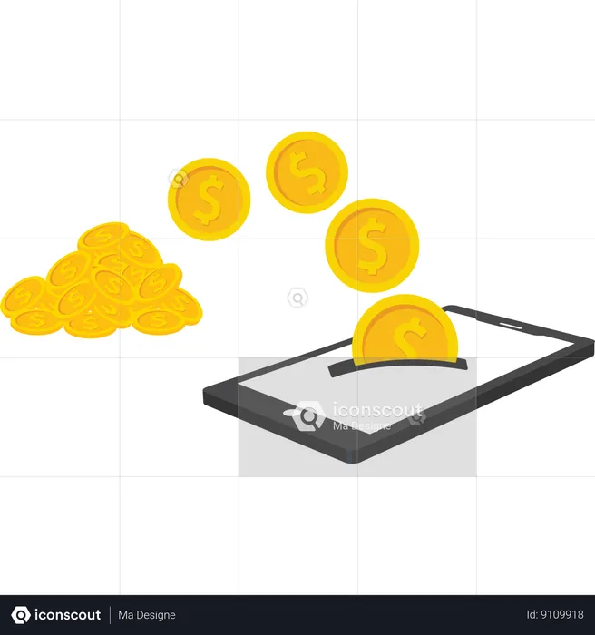 Transferencia de dinero en línea  Ilustración