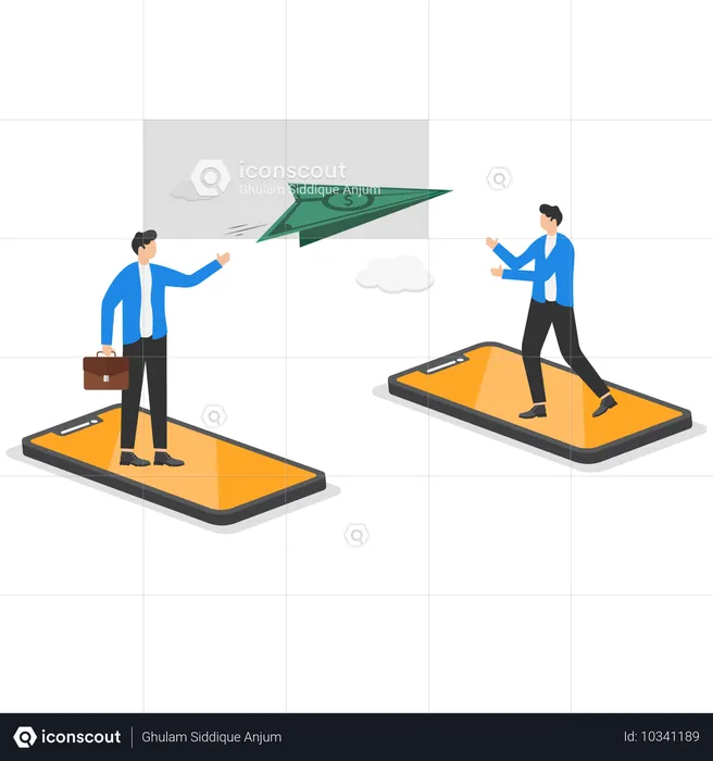 Transferencia de dinero en línea  Ilustración