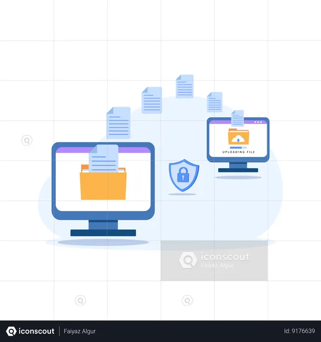 Transferencia segura de archivos  Ilustración