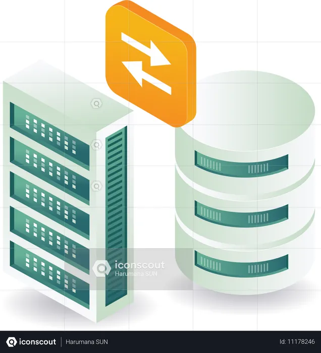 Servidor de banco de dados de transferência  Ilustração
