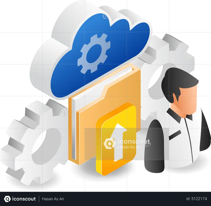 Transferir datos al servidor en la nube  Ilustración