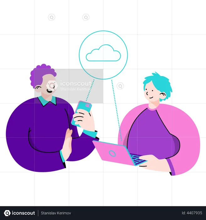 Transferring data in cloud virtual storage  Illustration
