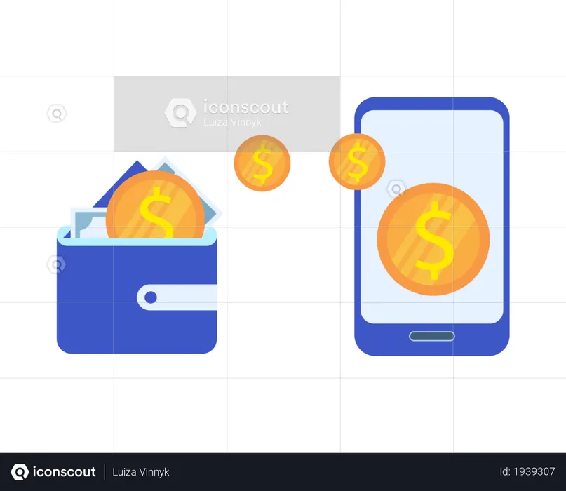 Transfert d'argent en ligne  Illustration