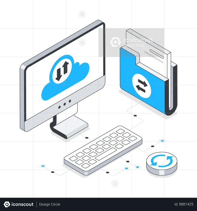 Transfert de données dans le cloud  Illustration