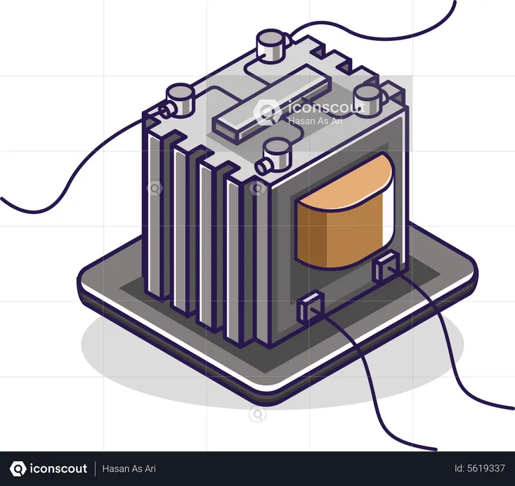 Transformador economizador de eletricidade  Ilustração