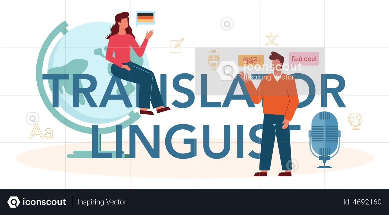 Translator linguist  Illustration
