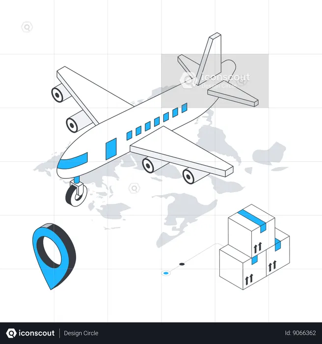 Fret de transport aérien  Illustration