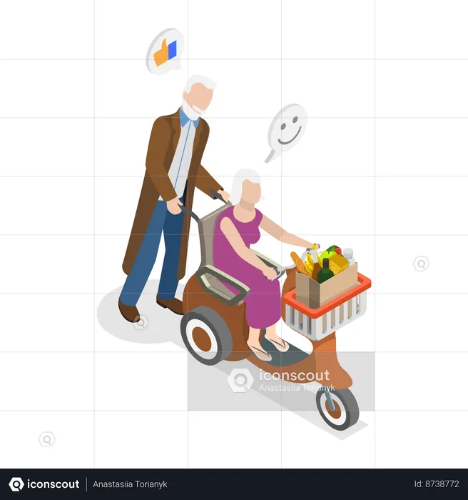 Transport For Senior People  Illustration