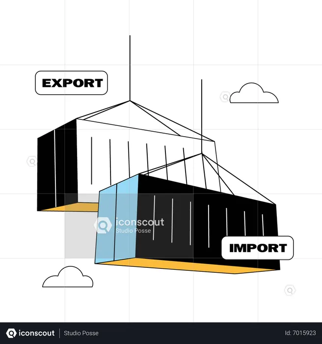 Transporte de contêineres  Ilustração