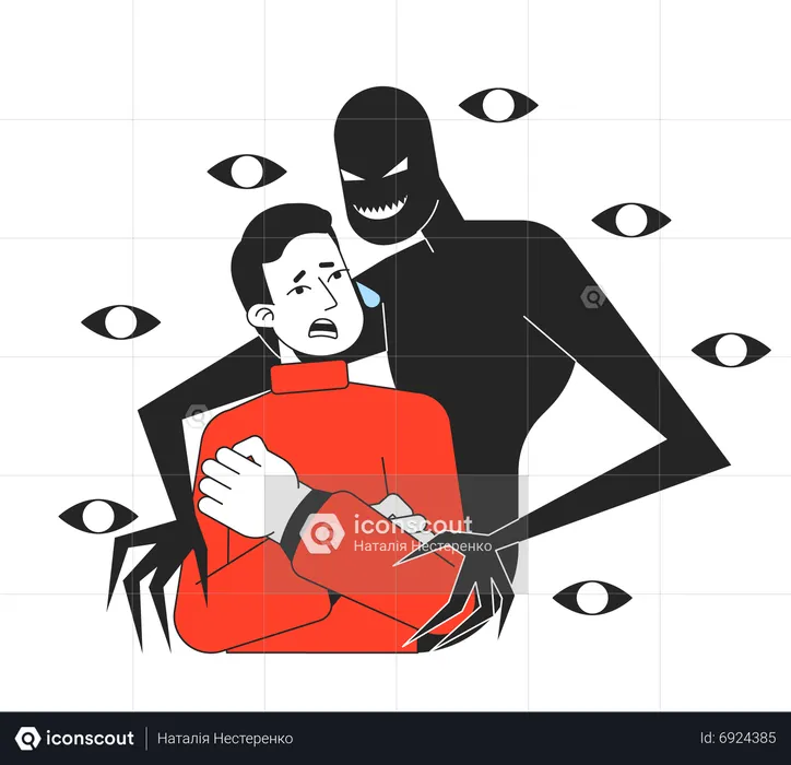 Transtorno de fobia  Ilustração