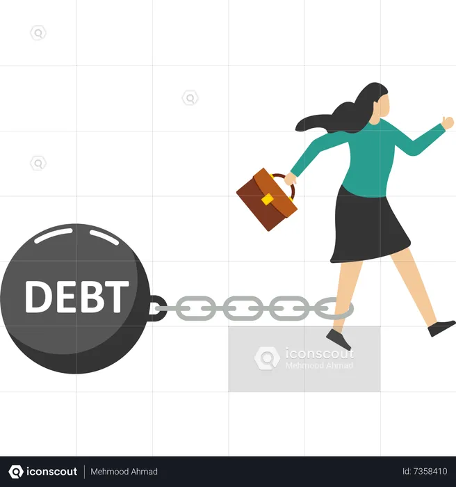 Trapped with debt  Illustration