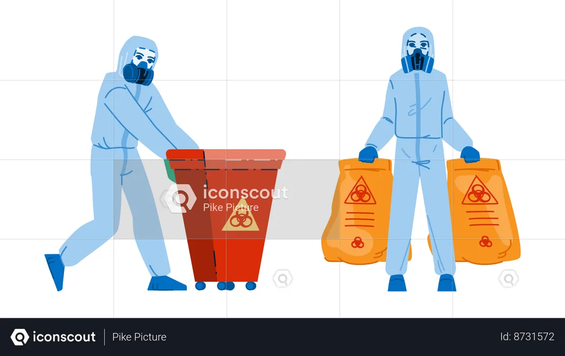 Trash hazardous waste management  Illustration