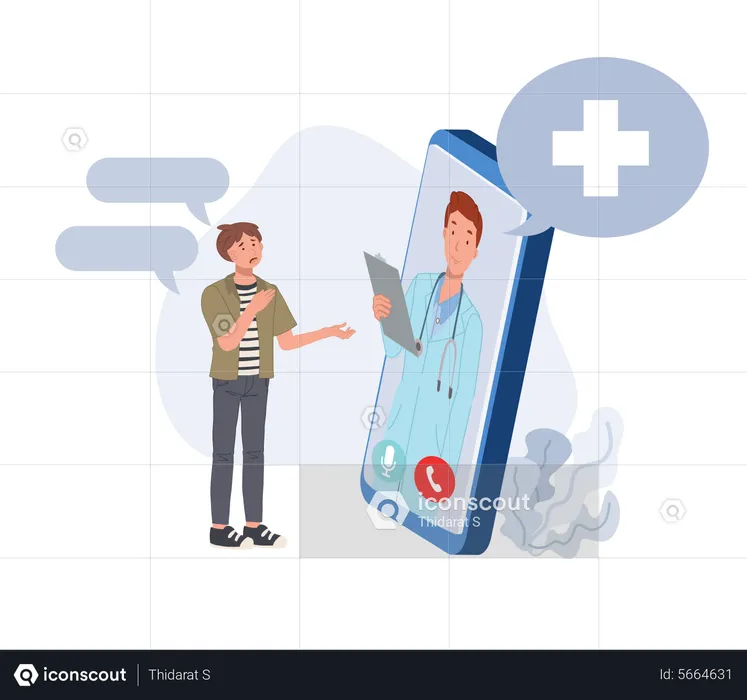 Tratamento médico on-line  Ilustração