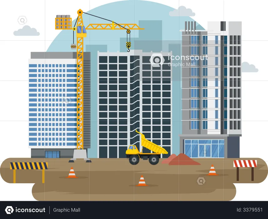 Les travaux de construction  Illustration