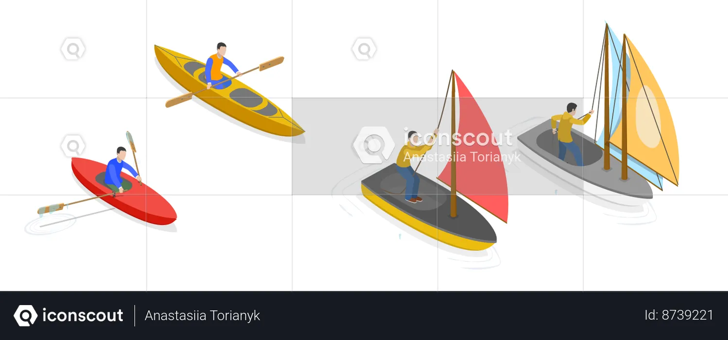 Travel Ship and Yachts  Illustration