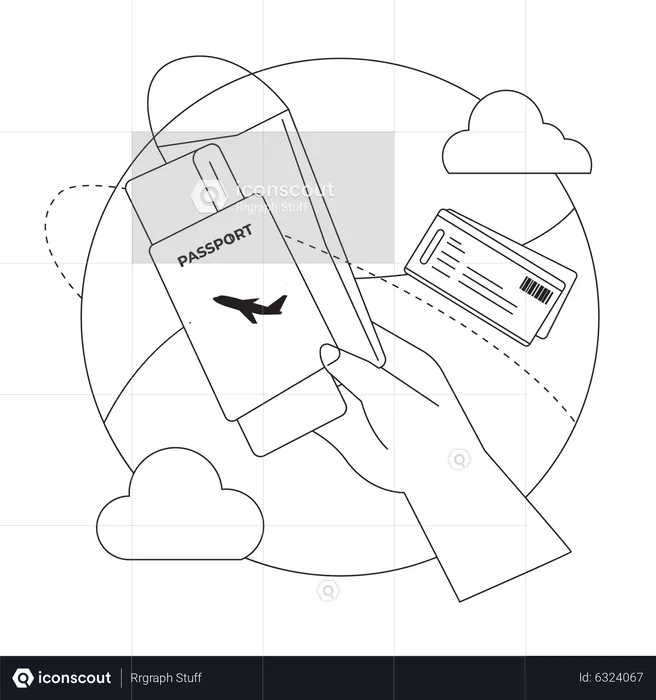 Travel Ticket And Passport  Illustration