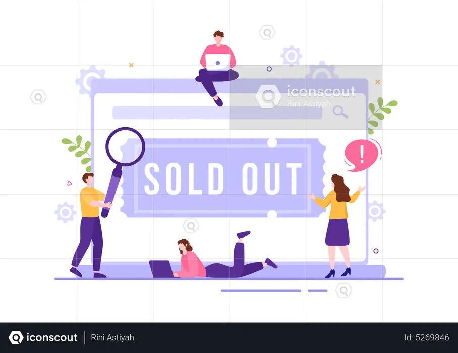 Travel ticket sold out  Illustration