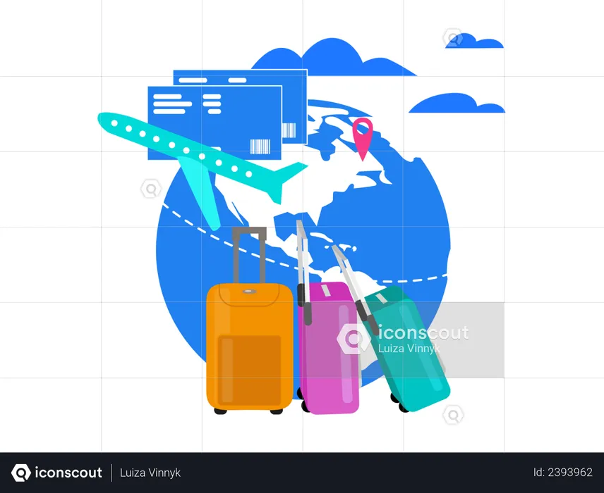 Travel with Airline Company  Illustration