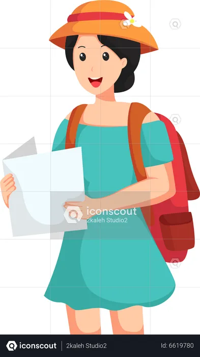 Traveler Girl  Illustration