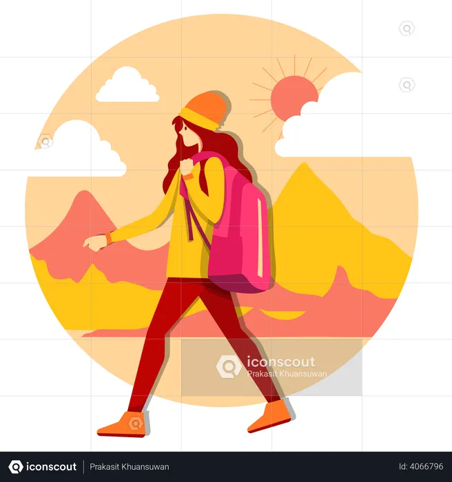 Traveler girl  Illustration