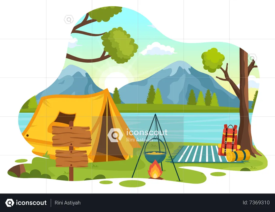 Traveling on holiday with equipment  Illustration