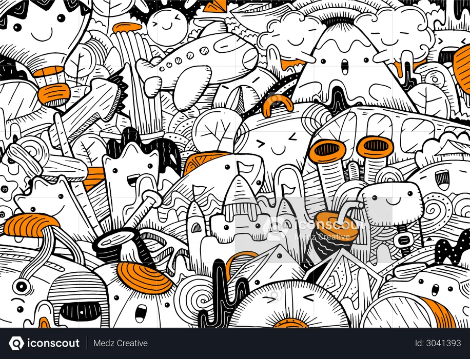 Traveling Places Pattern  Illustration
