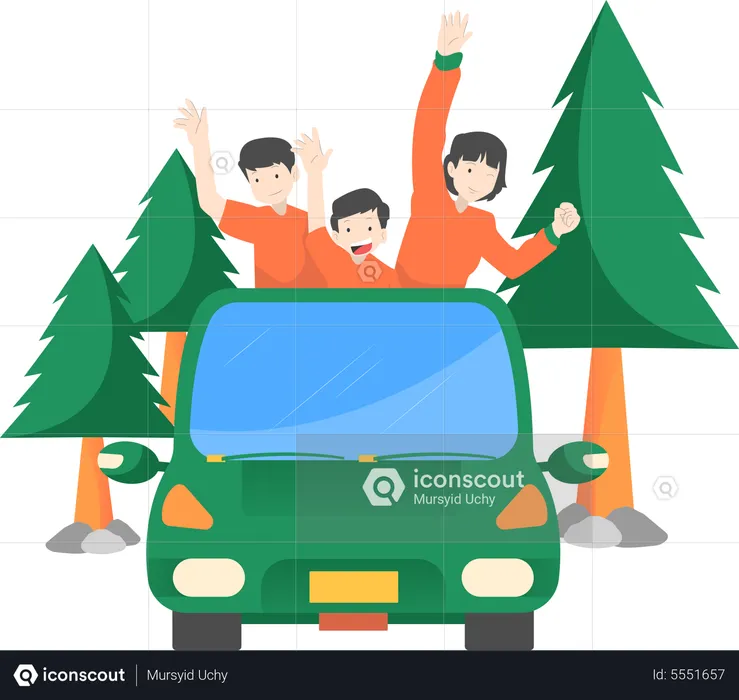 Travelling With Family  Illustration