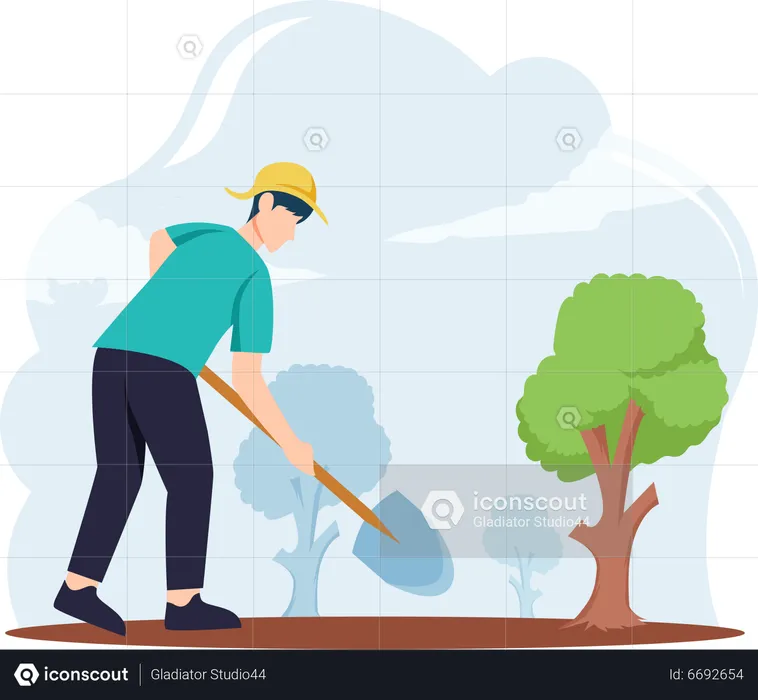 Tree Plantation  Illustration