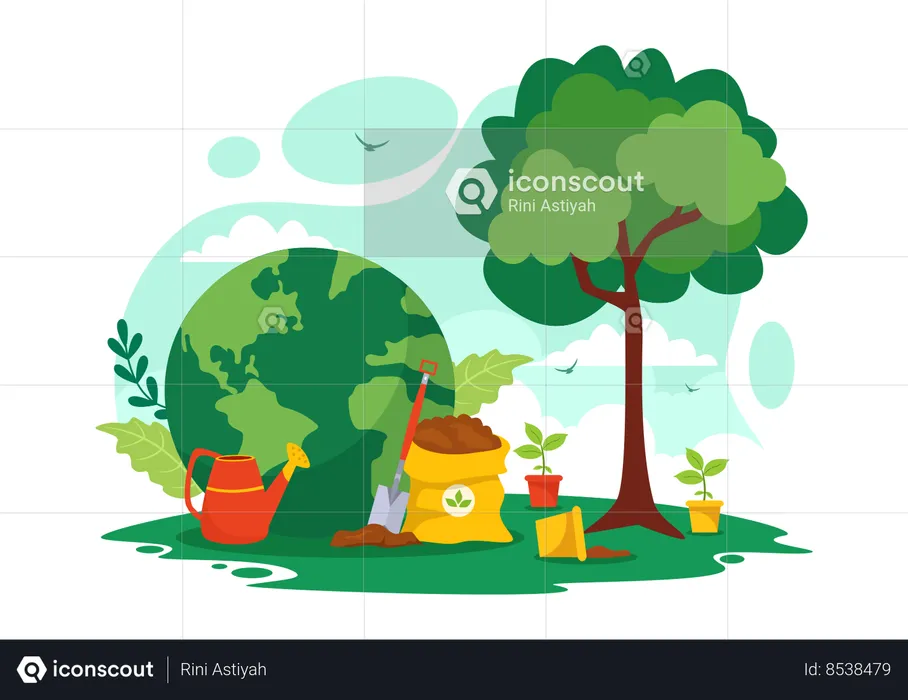 Tree Planting Day  Illustration
