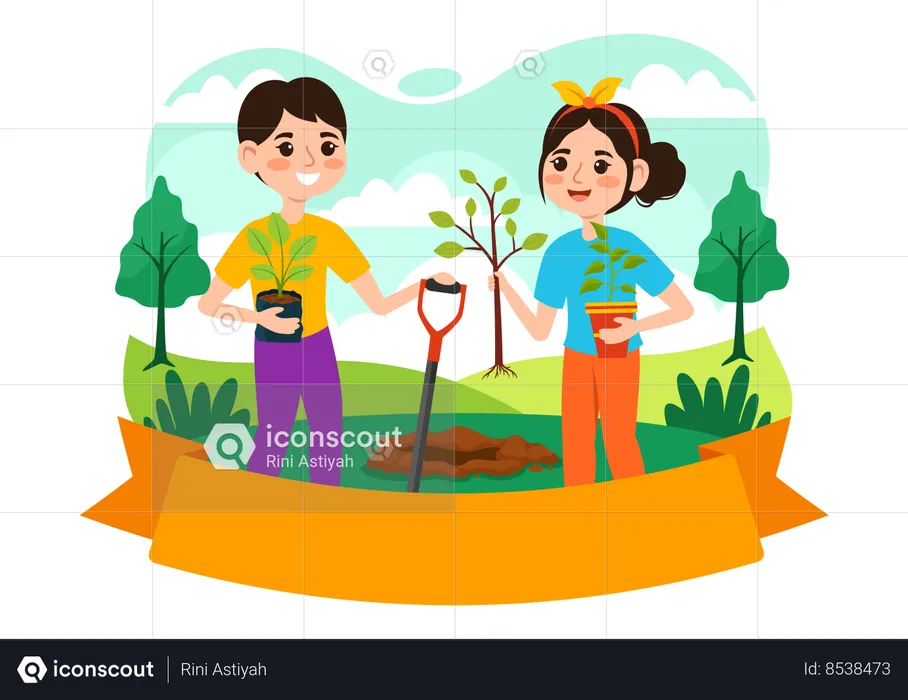 Tree Planting Day  Illustration