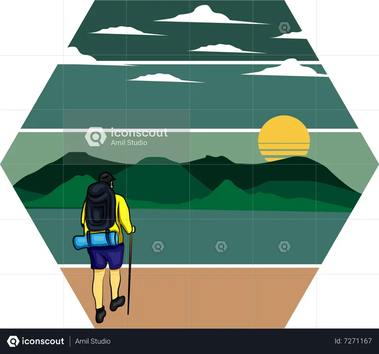 Trekking  Illustration