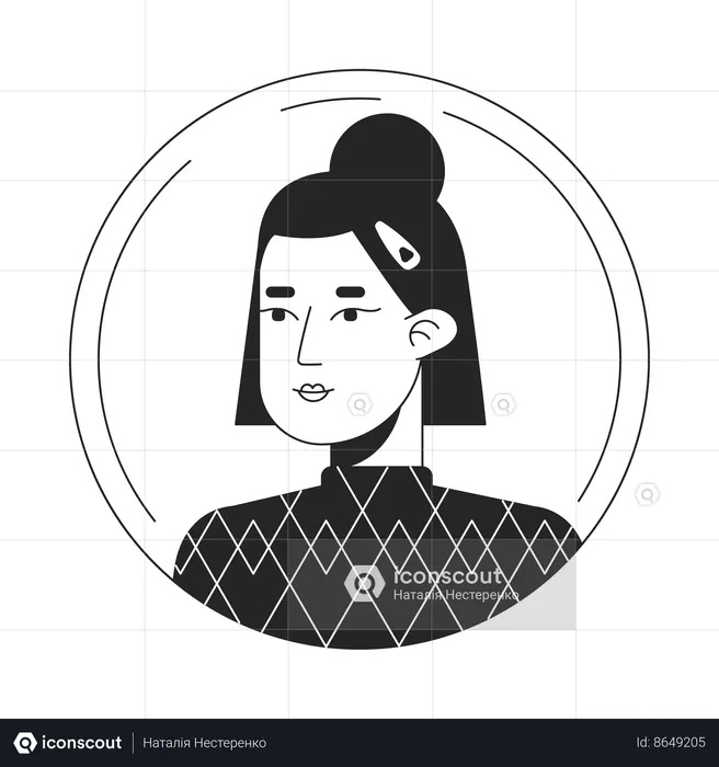 Trendy hairstyle asian girl  Illustration