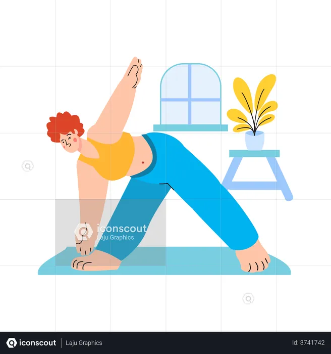 Triangle pose  Illustration