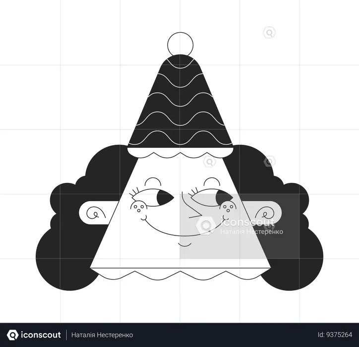 Triangle woman funny hat  Illustration
