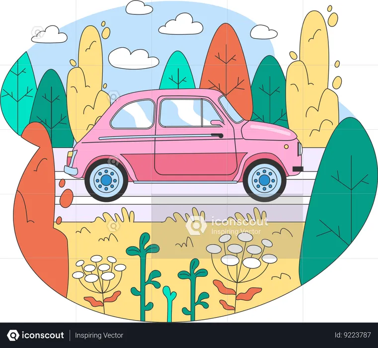 Trip car  Illustration